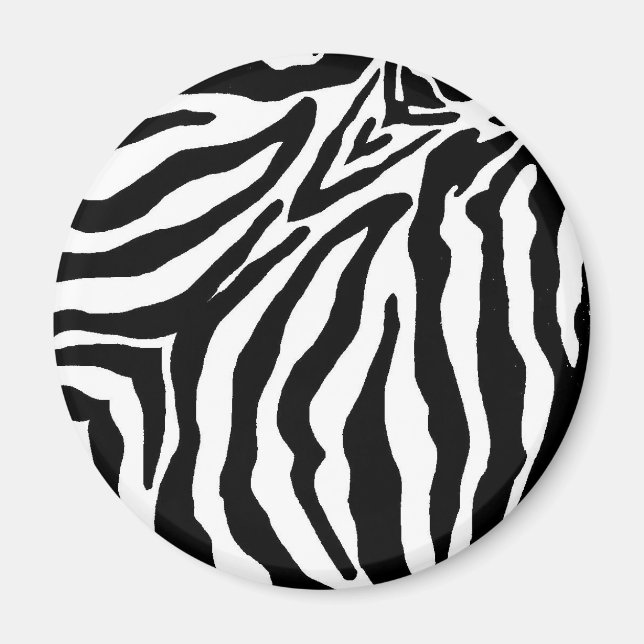 Black and White Zebra Print Magnet (Front)