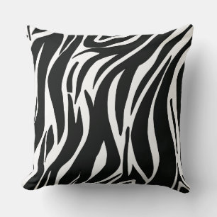 black and white zebra print modern throw pillow