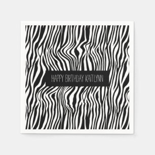 Black and White Zebra Print Napkin