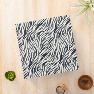 Black and White Zebra Print Pattern Binder