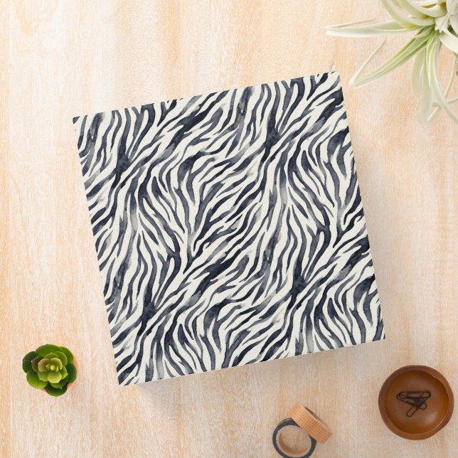 Black and White Zebra Print Pattern Binder (In Situ)