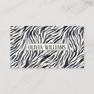 Black and White Zebra Print Pattern Business Card