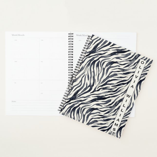 Black and White Zebra Print Pattern Planner (Display)