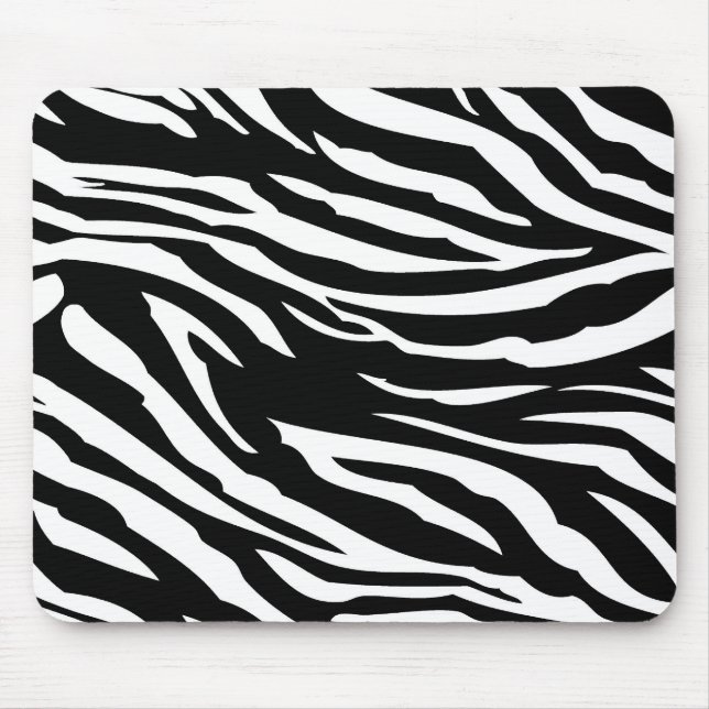 Black and White Zebra Print Personalized Mousepad (Front)