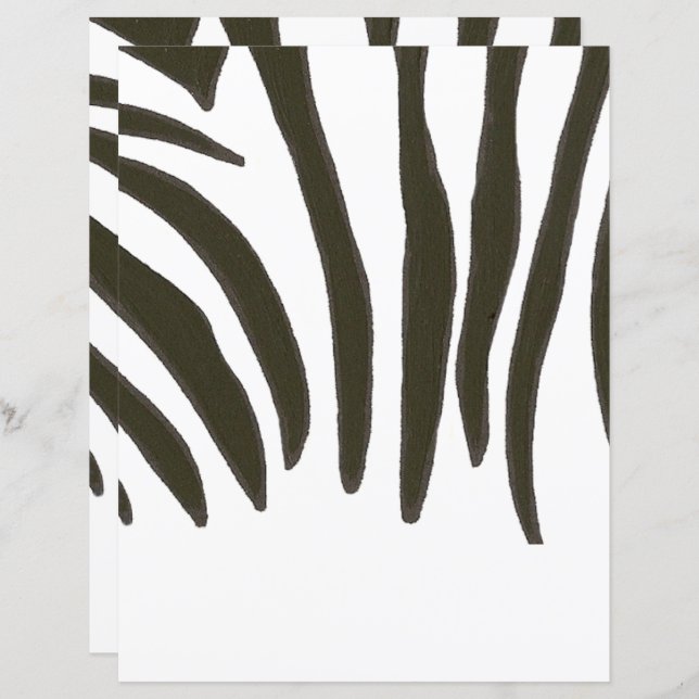 Black and White Zebra Print Scrapbook Paper (Front/Back)