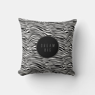 Black and White Zebra Print Throw Pillow
