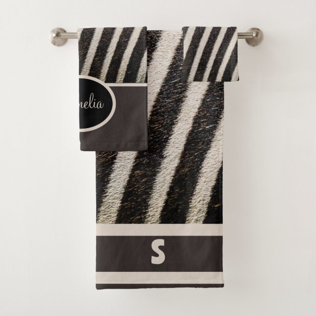 Black and White Zebra Print Towel (Insitu)
