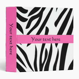 Black and White Zebra Print with Hot Pink Binder