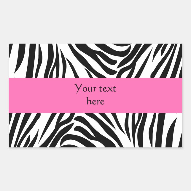 Black and White Zebra Print with Hot Pink Sticker (Front)