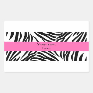 Black and White Zebra Print with Hot Pink Sticker