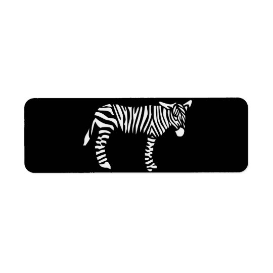 Black and White Zebra Return Address Label
