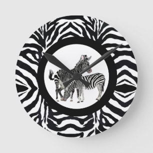 Black and White Zebra  Round Acrylic Wall Clock