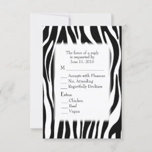 Black and White Zebra  RSVP with Entree Choice