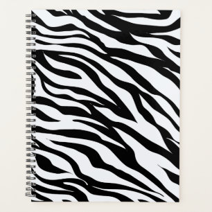 Black and White Zebra Safari Animal Print Planner