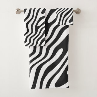 Black and White Zebra Stripe Bath Towel Set