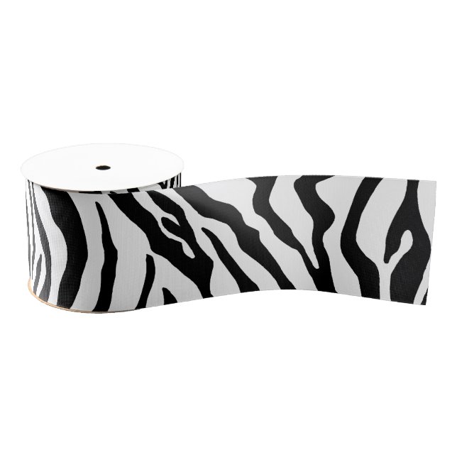 Black and white zebra stripe grosgrain ribbon (Spool)