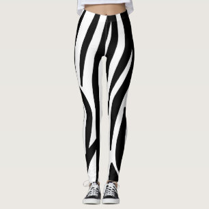 Black and White Zebra Stripe Leggings
