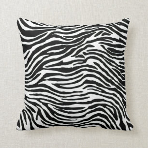 black and white zebra stripe throw pillow