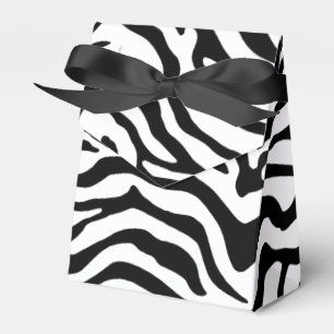 Black and white zebra striped print favor box