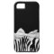 Black and white Zebra stripes and white ribbon