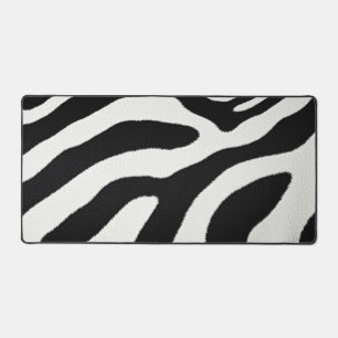 Black And White Zebra Stripes Animal Fur Pattern Desk Mat