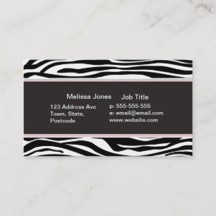 Black and White Zebra stripes animal print Business Card