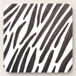 Black and white zebra stripes coaster