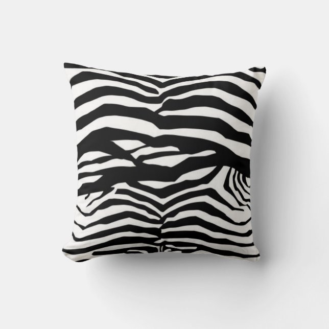 Black And White Zebra Stripes Cushion (Front)