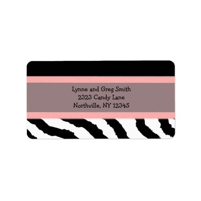 Black and White Zebra Stripes Label (Front)