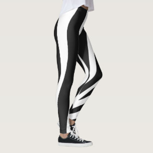 Black and White Zebra Stripes Pattern Leggings