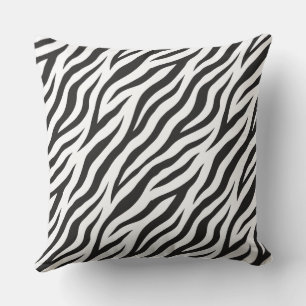 black and white zebra stripes throw pillow
