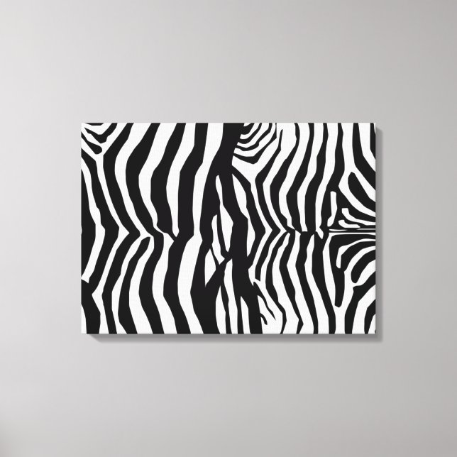 Black And White Zebra Stripes Wall Canvas (Front)
