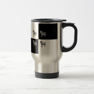 Black and white zebra travel mug