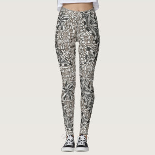 black and white zen variation leggings