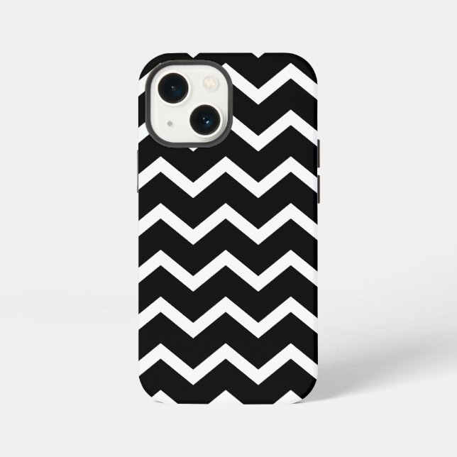Black and White Zig Zag Pattern. iPhone Case (Back)