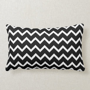 Black and White Zig Zag Pattern. Lumbar Pillow