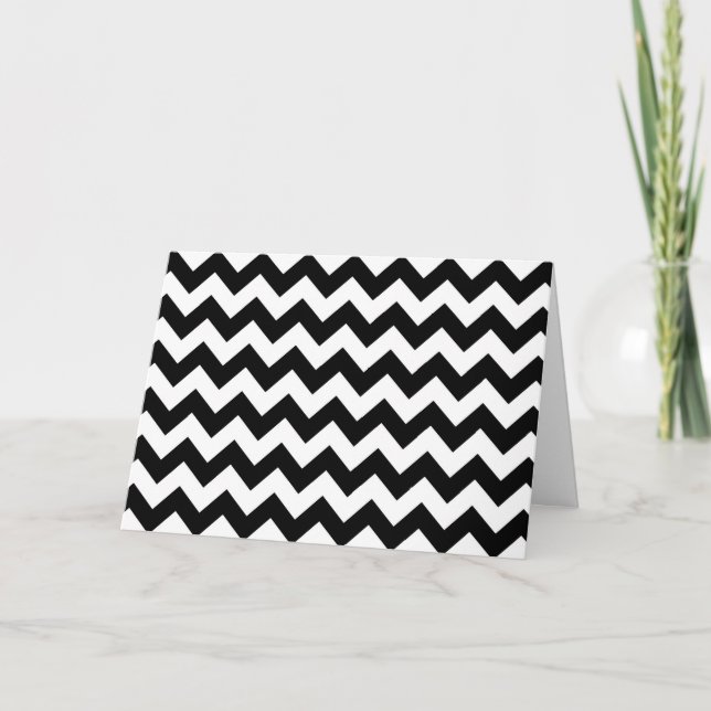 Black and White Zigzag Card (Front)