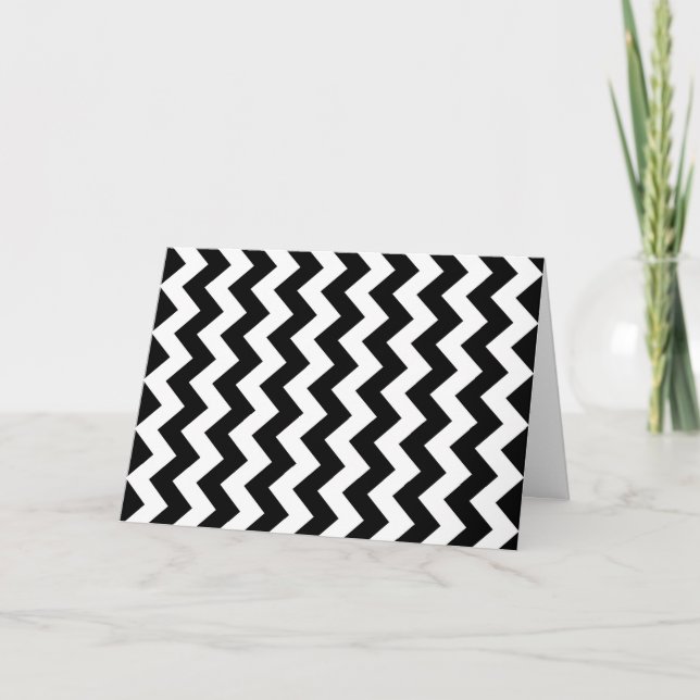 Black and White Zigzag Card (Front)