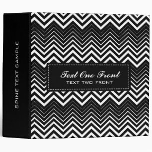 Black And White Zigzag Chevron Binder
