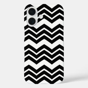 Black And White ZigZag Chevron Design iPhone 16 Case