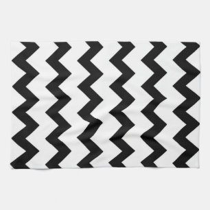 Black and white zigzag chevron design kitchen towel