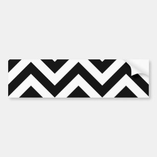 Black and white Zigzag Chevron Pattern Bumper Sticker