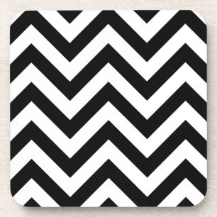 Black and white Zigzag Chevron Pattern Coaster