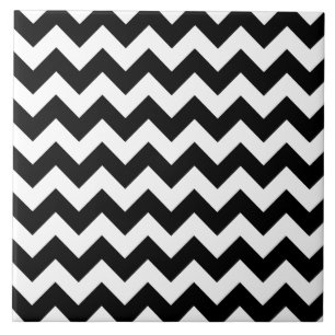 Black and White Zigzag Chevron Pattern Tile