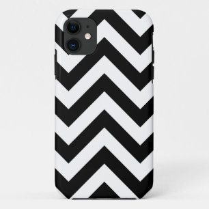 Black and white Zigzag Chevrons Pattern iPhone 11 Case