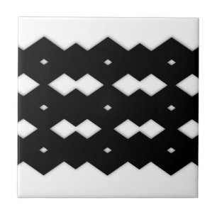 Black and White Zigzag Design Tile