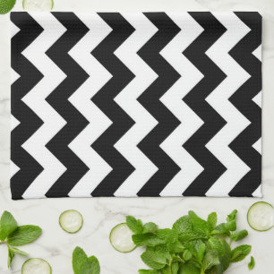 Black and White Zigzag Kitchen Towel