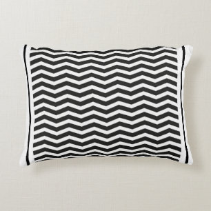 Black and White Zigzag Pattern Accent Pillow
