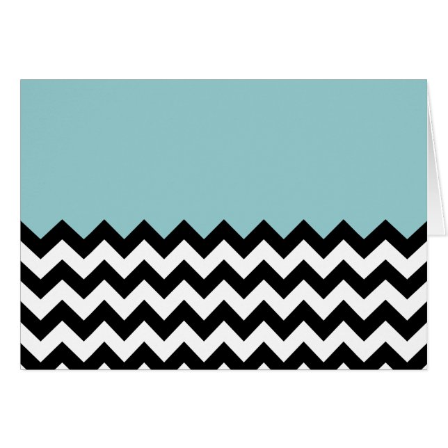 Black and White Zigzag Pattern, Chevron, Blue (Front Horizontal)