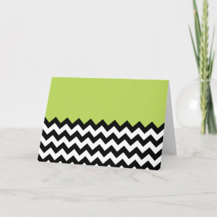 Black and White Zigzag Pattern, Chevron, Green Card